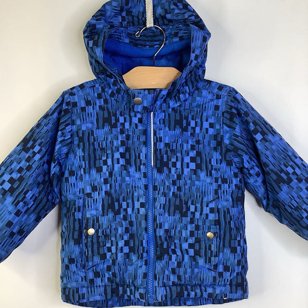 Size 3: Columbia Blue Hooded Lightweight Coat