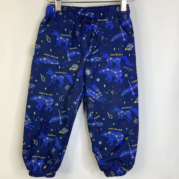 Size 2: Jan & Jul Blue Constellations Fleece Lined Rain Pants - REDUCED