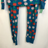 Size 10 (140): Hanna Anderson Blue Red Apples 2pc PJS