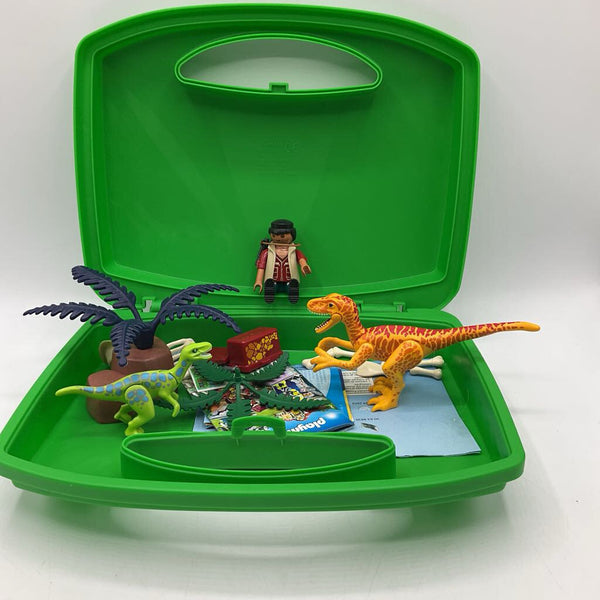 Playmobil Assorted Dinosaur Hunter Set In Green Case