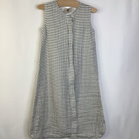 Size M (6-12m): Little Unicorn Grey/White Striped Sleepsack