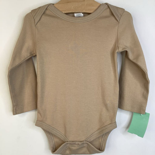 Size 6-12m: Colored Organics Tan Long Sleeve Onesie