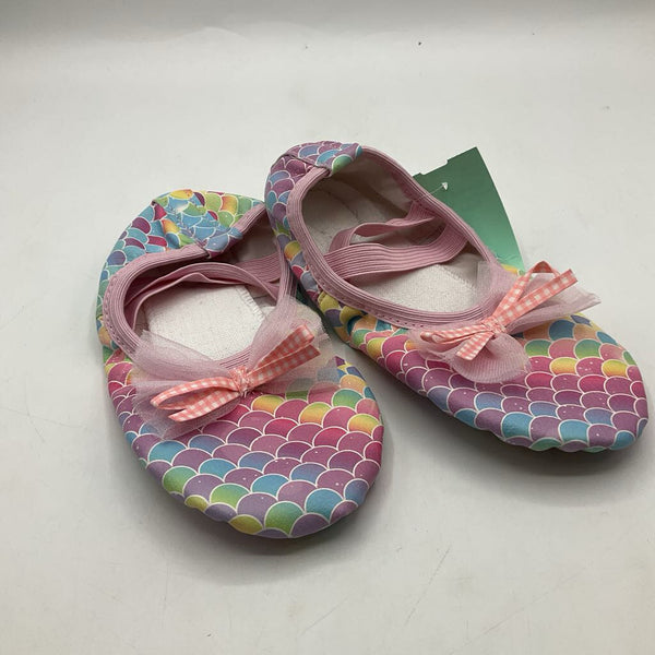 Size 10.5: Colorful mermaid Scale Print Ballet Shoes