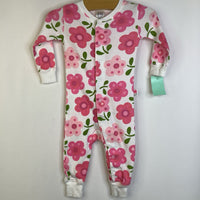 Size 3-6m: Gap White/Pink Flowers 1pc PJs