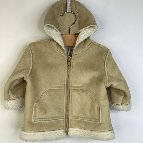 Size NB: Gap Tan Lined Zip-Up Hooded Coat