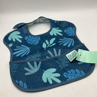 BumKins Blue Leaves Food Catching Bib