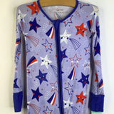 Size 3: Little Sleepies Blue/Red/White Shooting Stars Print 1pc Footy PJs