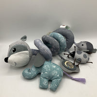 Sozzy Grey/Blue Animals Car Seat Rattle