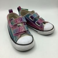 Size 8: Converse Sparkly Rainbow Velcro-Strap Sneakers