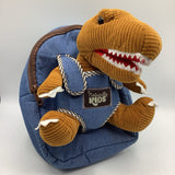 Naturally Kids Blue Backpack w/ Brown Dinosaur Plush