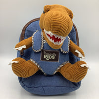 Naturally Kids Blue Backpack w/ Brown Dinosaur Plush