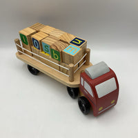 Wooden Truck & Trailer w/ Alphabet/Counting Blocks 22pc