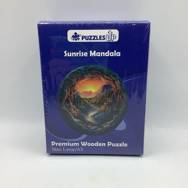 Puzzles Up Wooden Sunrise Mandala Puzzle- New In Box