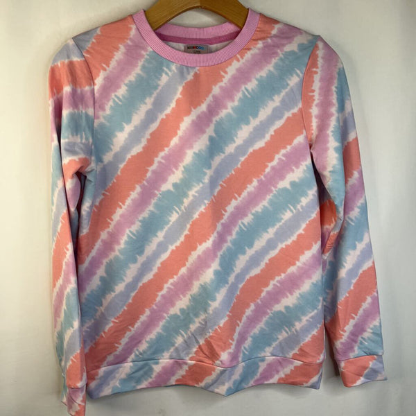 Size 14-16: 32 Degrees Cool Pink/Orange/Blue Tie Dye Striped Long Sleeve Shirt