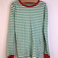 Size 12: Crewcuts White/Green Striped 2pc Pjs