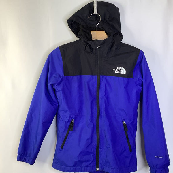 Size 10-12: The North Face Blue/Black Fleece Lined Rain Coat