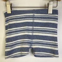 Size 9-12m (70): Hanna Anderson Blue/White Striped Cozy Shorts