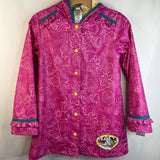 Size 9-10: Disney Pink Floral Print Button-Up Rain Coat