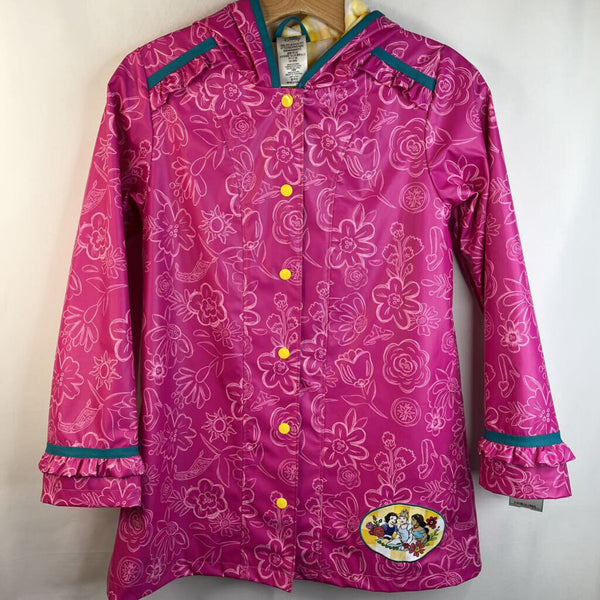 Size 9-10: Disney Pink Floral Print Button-Up Rain Coat