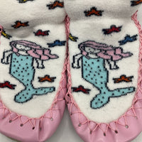 Size 7-8: White/Pink Mermaid Slipper Socks