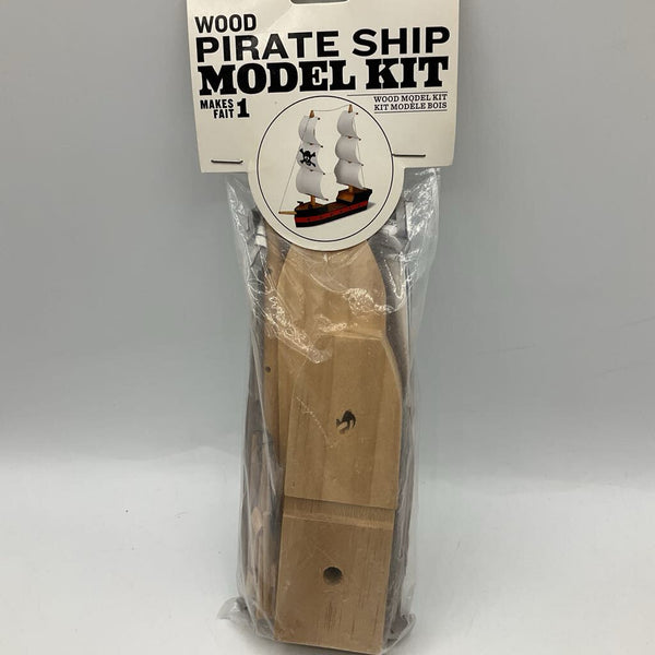 Darice Wooden Pirate Ship Model Kit-NEW