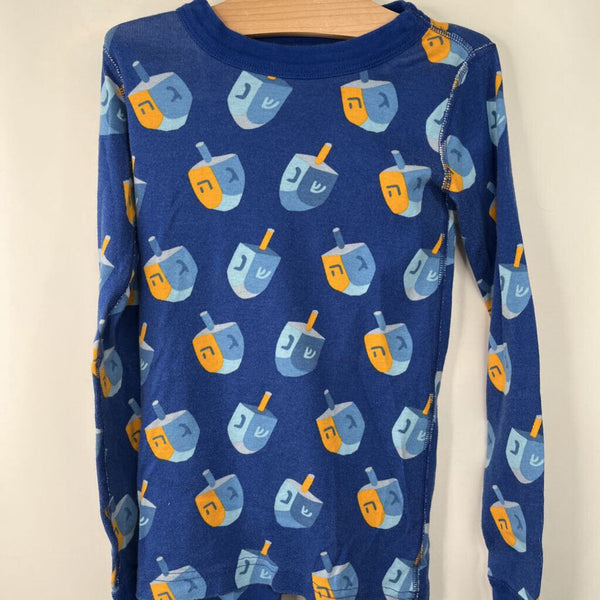 Size 8 (130): Hanna Andersson Blue Dreidel Print 2pc PJs