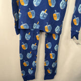 Size 8 (130): Hanna Andersson Blue Dreidel Print 2pc PJs