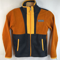 Size 8: Columbia 2 Tone Orange/Black Zip-Up Fleece Coat