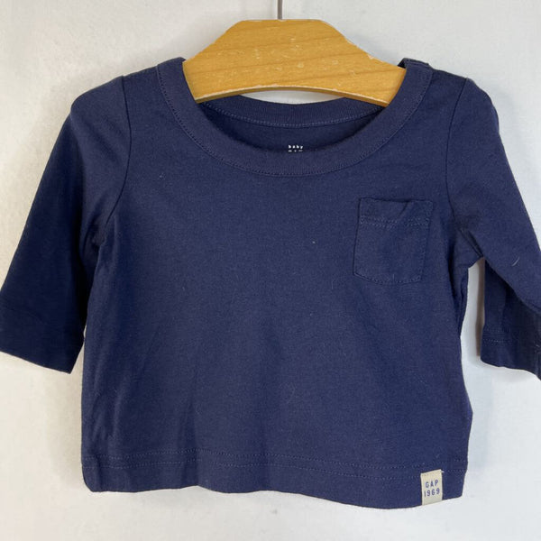 Size 0-3m: Gap Dark Blue Long Sleeve Shirt -NEW W/Tag