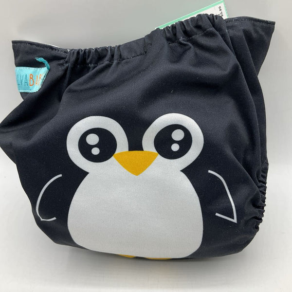 Size OS: Aliva Baby Black/White Penguin Adjustable Snap Diaper