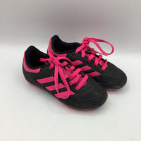 Size 10: Adidas Pink/Black Lace-Up Soccer Cleats