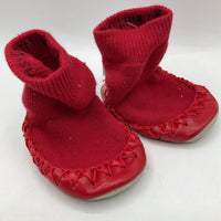 Size 0-3m: Hanna Andersson Red Soft Soled Slippers