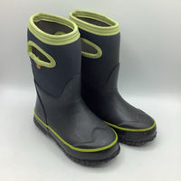 Size 11: Bogs Black/Green Insulated Rain Boots