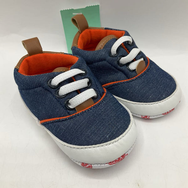 Size 3-6m: Nuby Blue Slip On Soft Soled Shoes