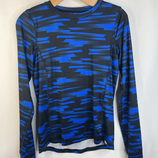 Size 14-16: Lands End Blue/Black Patterned Base Layer Shirt