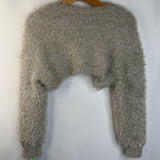 Size 11-12: Zara Grey/Brown Fuzzy Crop Sweater