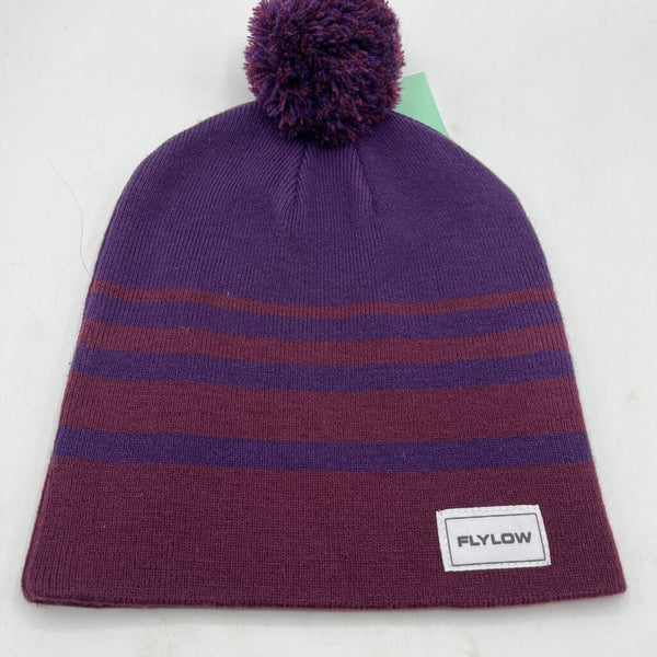 Size L: Flylow Purple Burgundy Striped Beanie