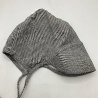 Size 2-4: Briar Grey/White Striped Cotton Summer Hat