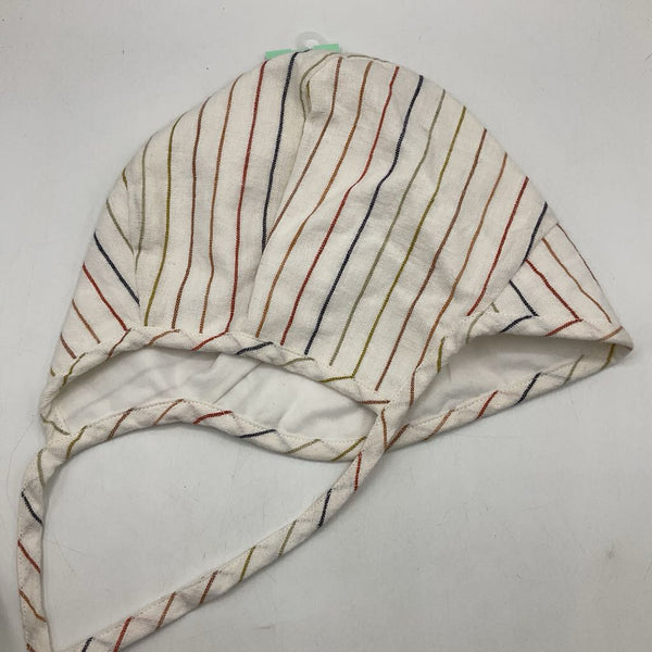 Size 2-4: Briar White Colorful Striped Cotton Summer Hat