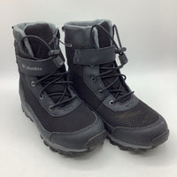 Size 2Y: Columbia Black Toggle/Velcro Strap Waterproof Omni-Grip Hiking Boots