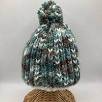 Size S/M: Gap Blue/White Knitted Fuzzy Hat W/Pom Pom