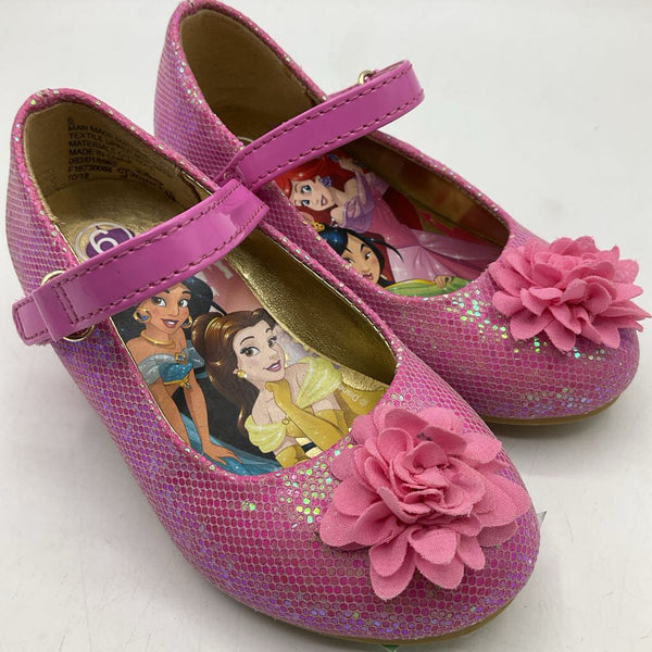 Size 6: Pink Sparkly Disney Princess Velcro Strap Shoes
