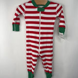 Size 6-12m (70): Hanna Andersson Red/White Striped 1pc PJs