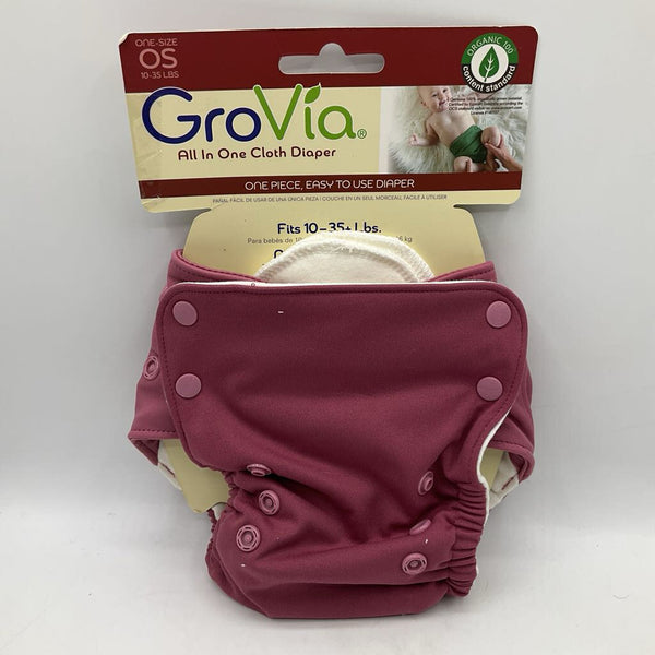 Size O/S: Grovia All In One Cloth Diaper: Pink-NEW