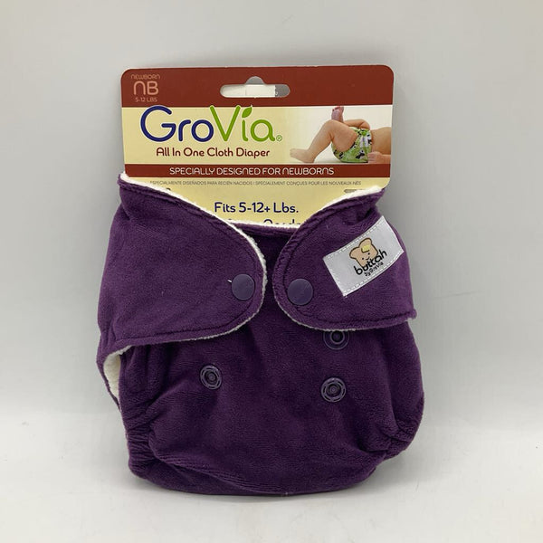 Size NB: Grovia All In One Cloth Diaper: Buttah Purple -NEW