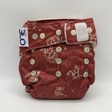 Size O/S: Grovia All In One Cloth Diaper: Red/White Cowboy Print -NEW