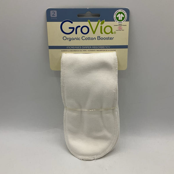 Grovia 2pc Organic Cotton Booster: White-NEW