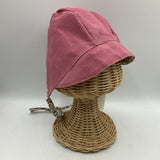 Size S: Sunday Seams Creme/Colorful Florals & Pink Reversible Sun Bonnet -NEW