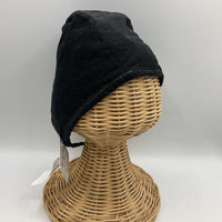 Size L: Sunday Seams Black & Grey/Black Polka Dots Reversible Bonnet -NEW
