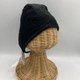 Size L: Sunday Seams Black & Grey/Black Polka Dots Reversible Bonnet -NEW